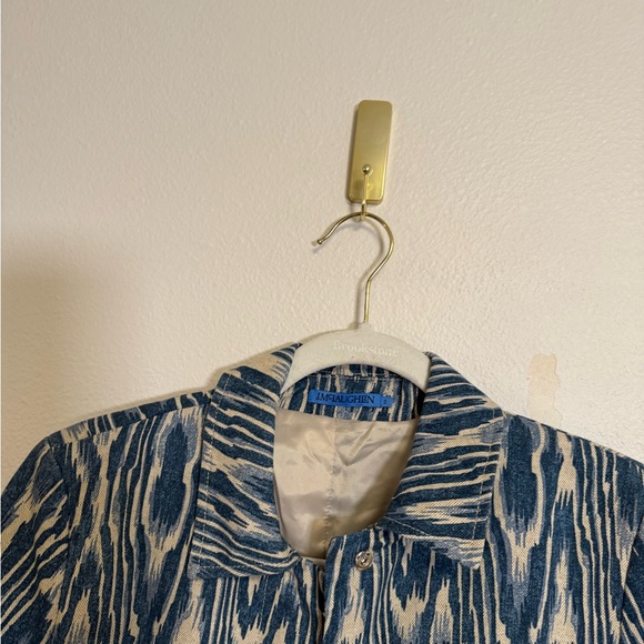 J.MCLAUGHLIN BEAU BOIS ECRU/DENIM WELLINGTON COAT WOMENS SZ S - Picture 3 of 7